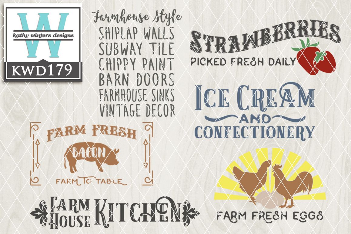 Farmhouse Cutting File KWD179 example image
