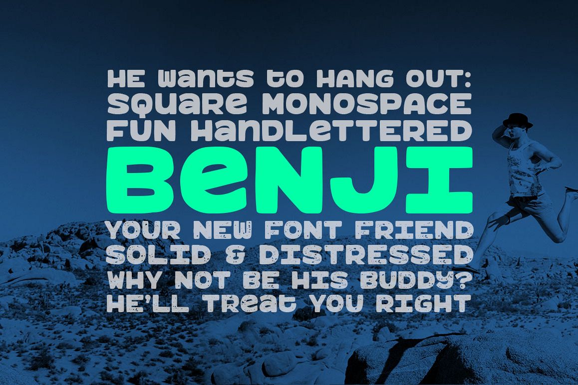Benji: a bold, fun monospace font! example image