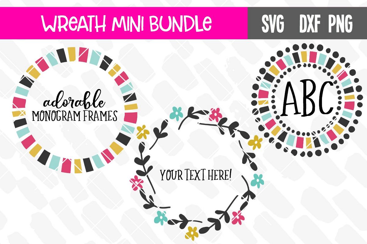 Monogram Frame Wreath Mini Bundle example image