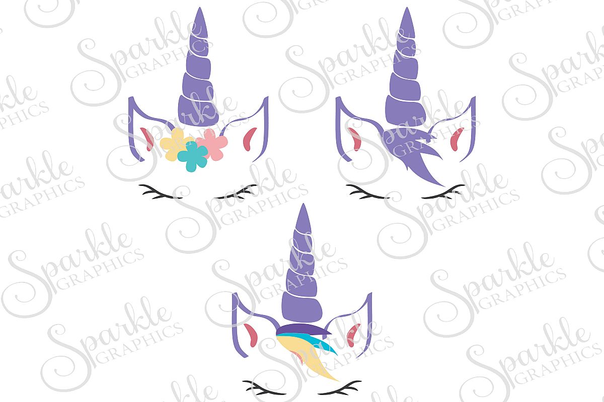 Download Unicorn Face Cut File Set | SVG, EPS, D | Design Bundles