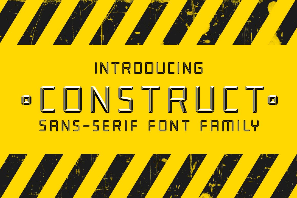 Construct family font example image