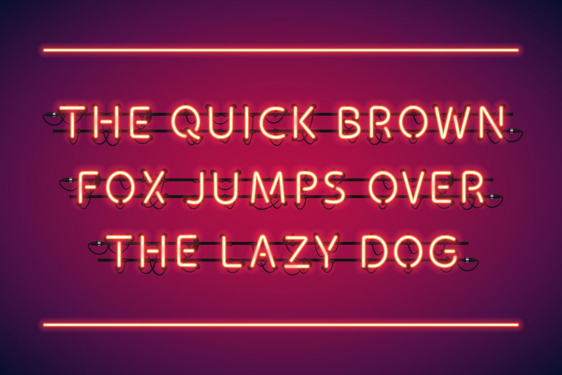 Red Glowing Neon Type example image