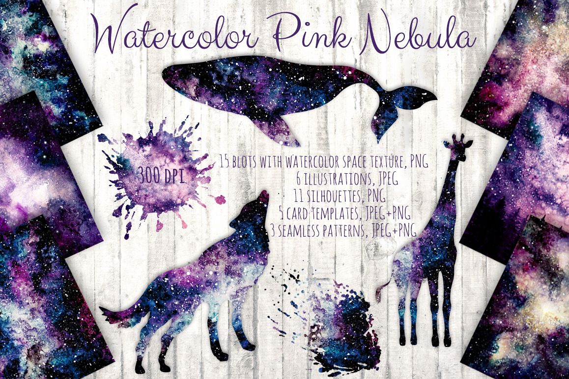 Watercolor Pink Nebula Collection example image