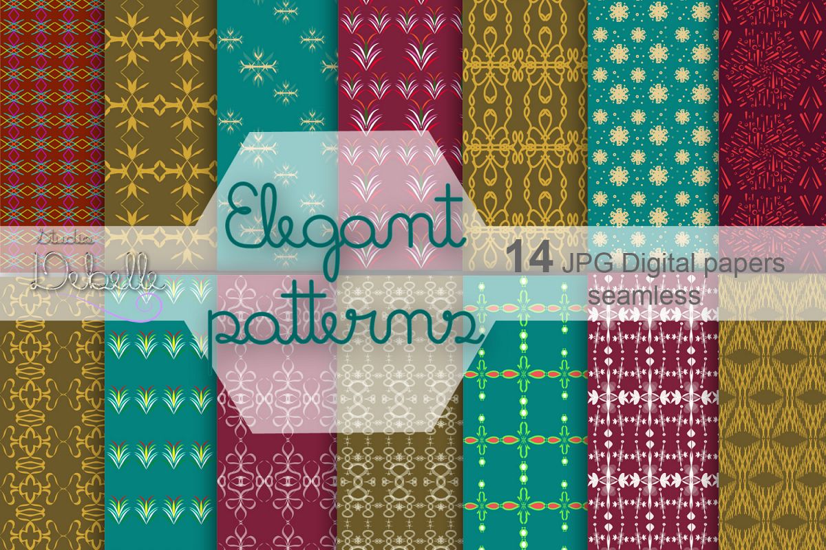 Elegant Patterns digital paper pack seamless pattern example image