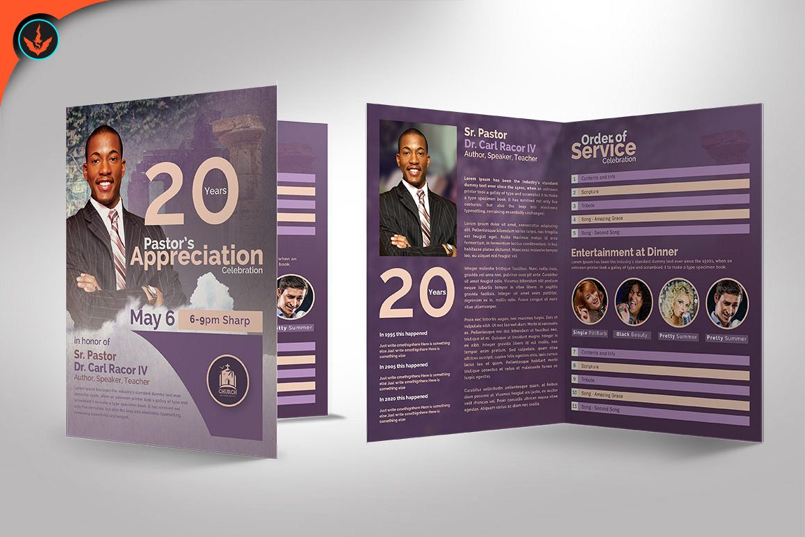 modern pastors appreciation program tem design bundles appreciation program template