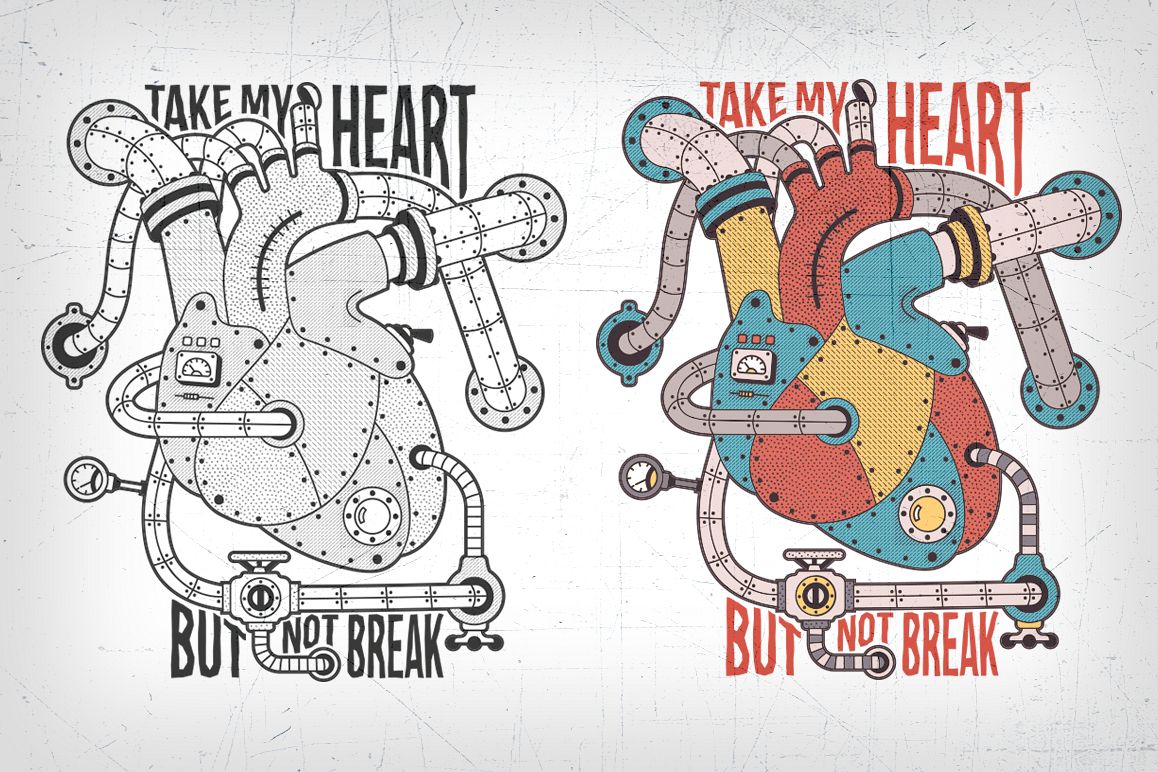 Mechanical steampunk heart example image