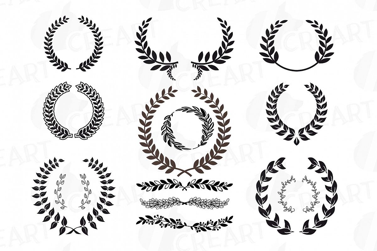 Download Laurel wreath clipart, Monogram frames | Design Bundles