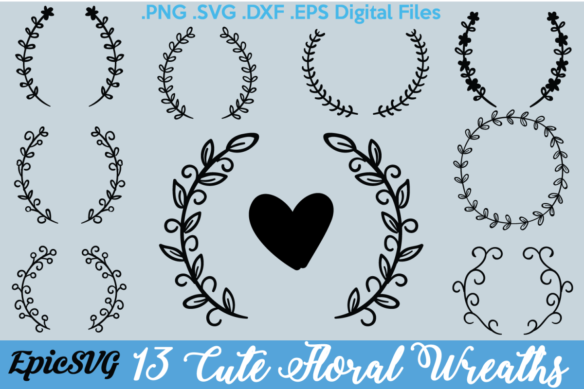 Download 13 Floral Wreath Designs | .SVG .DXF .E | Design Bundles