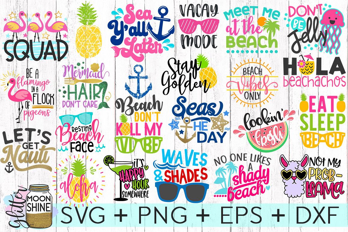 Download Summer Vibes Bundle SVG DXF PNG EPS Cut | Design Bundles