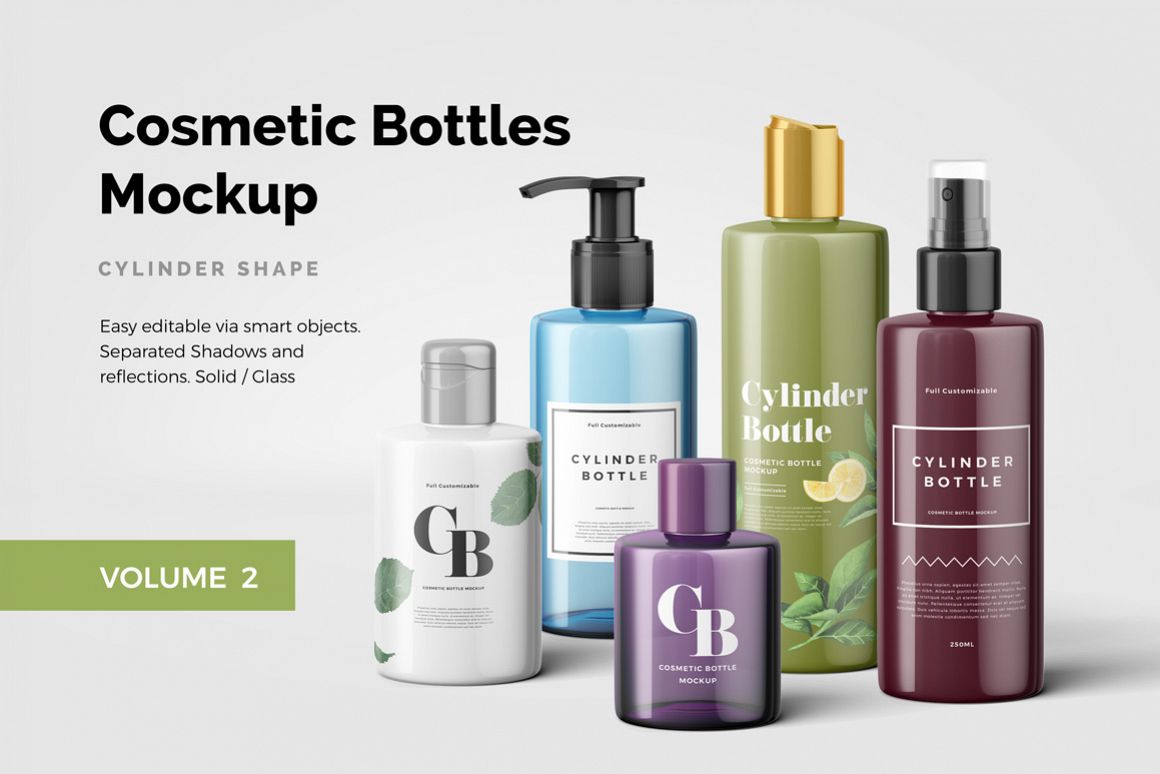 Download Cosmetic Bottles Mockup Vol.2 by kotuls | Design Bundles