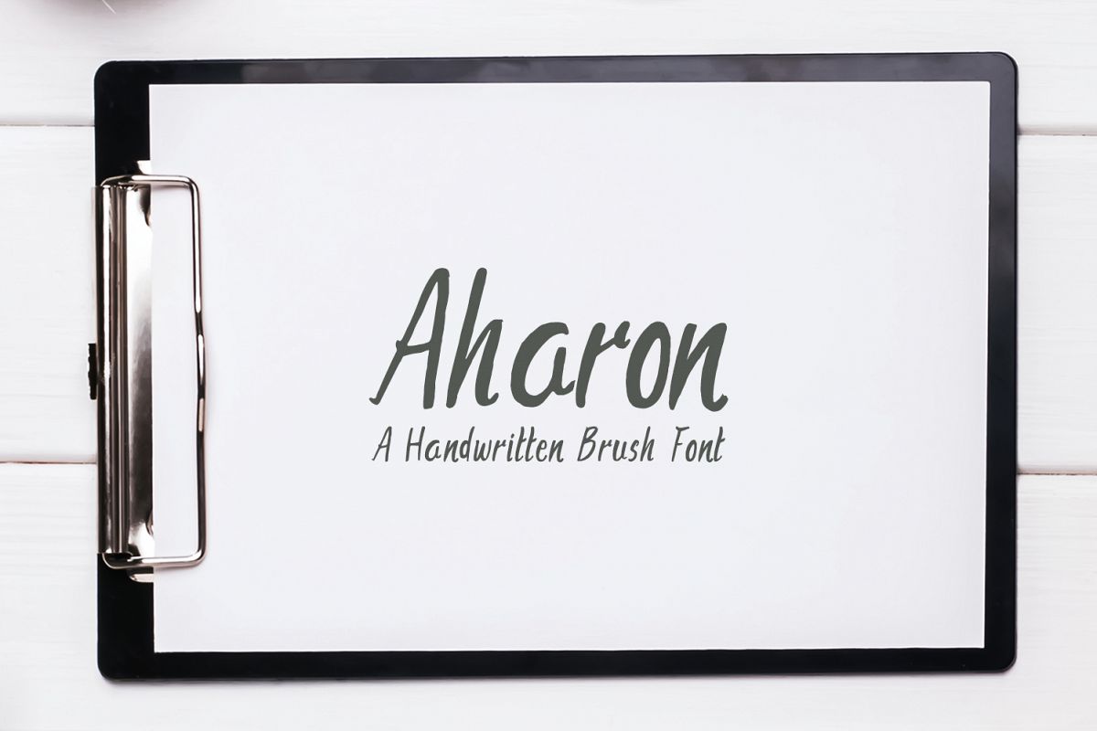 Aharon Handwritten Brush Font example image