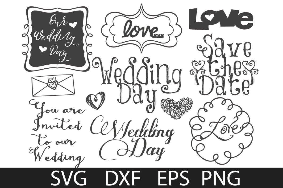 Download Wedding doodles Pack SVG DXF PNG EPS by | Design Bundles