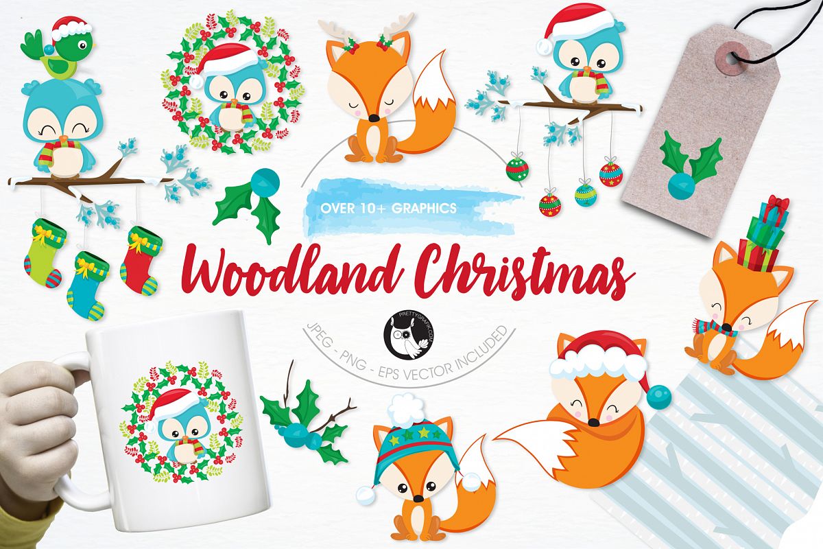 Woodland Christmas graphics and illustrations example image