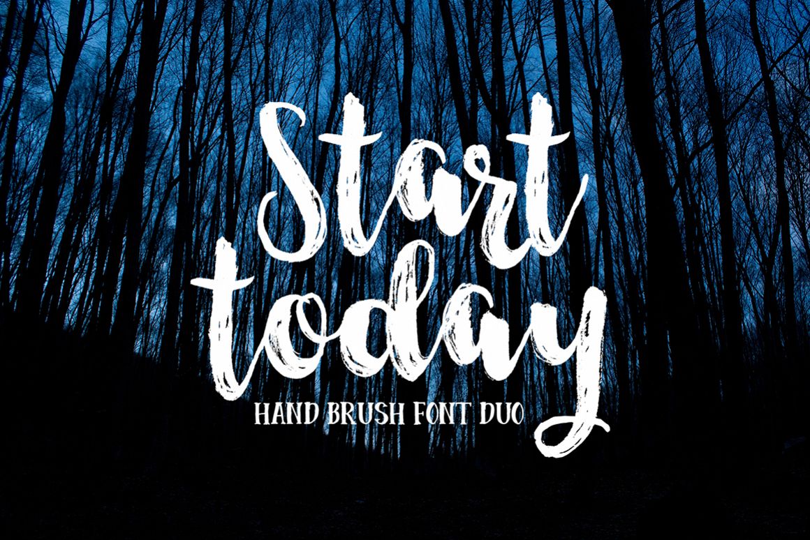 Start Today - Brush Font Duo example image
