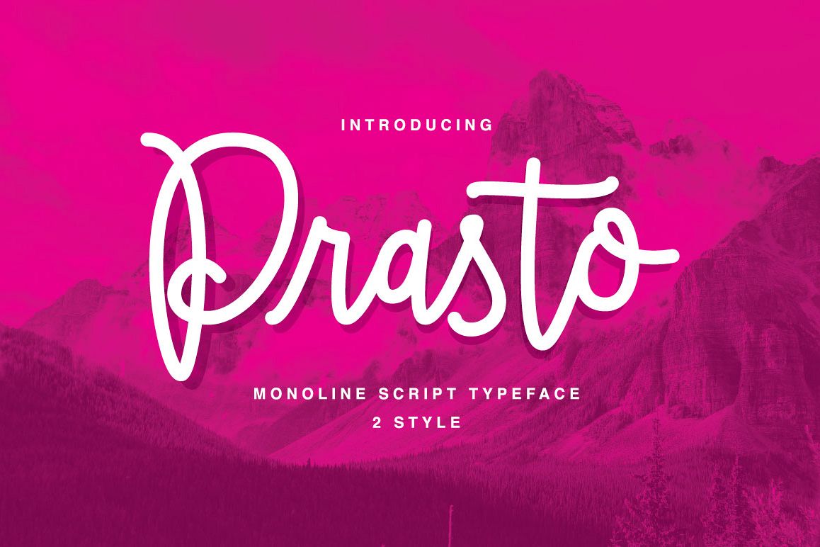 Prasto Monoline Script example image