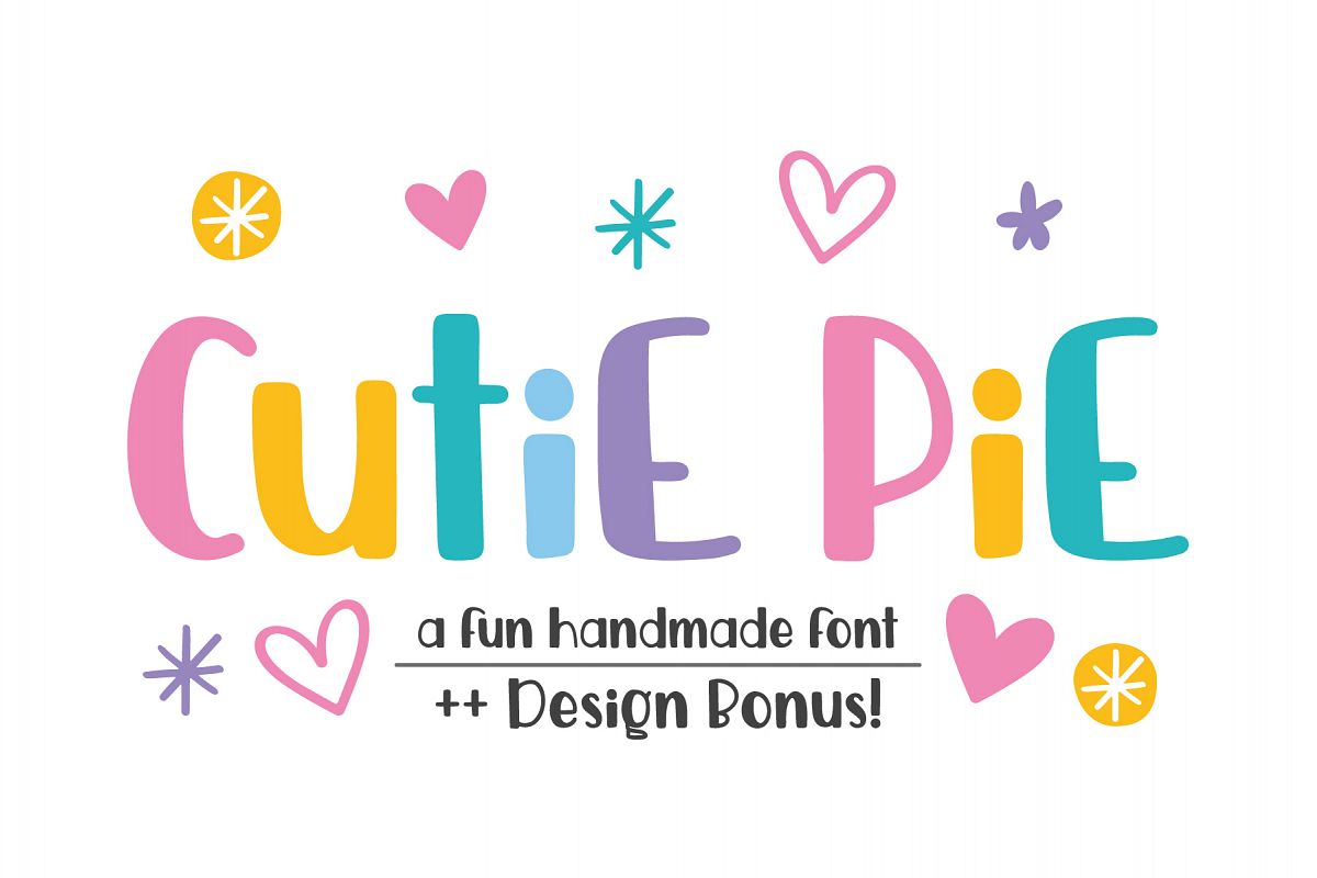 Cutie Pie Font ++ Designs Bonus! example image