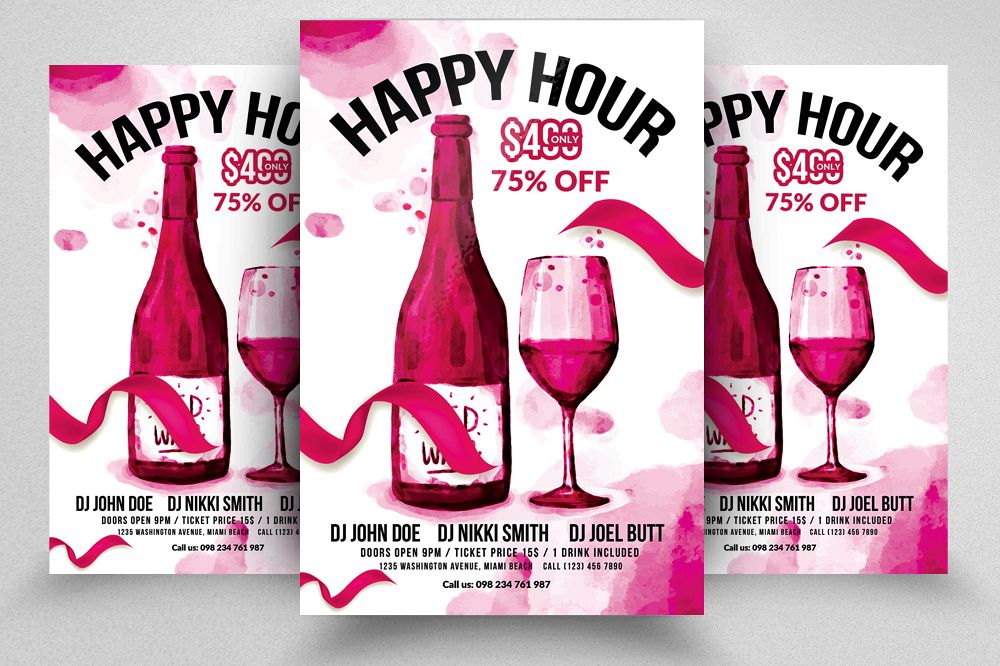 happy hour flyer template 04 by designh design bundles examples of happy hour flyers