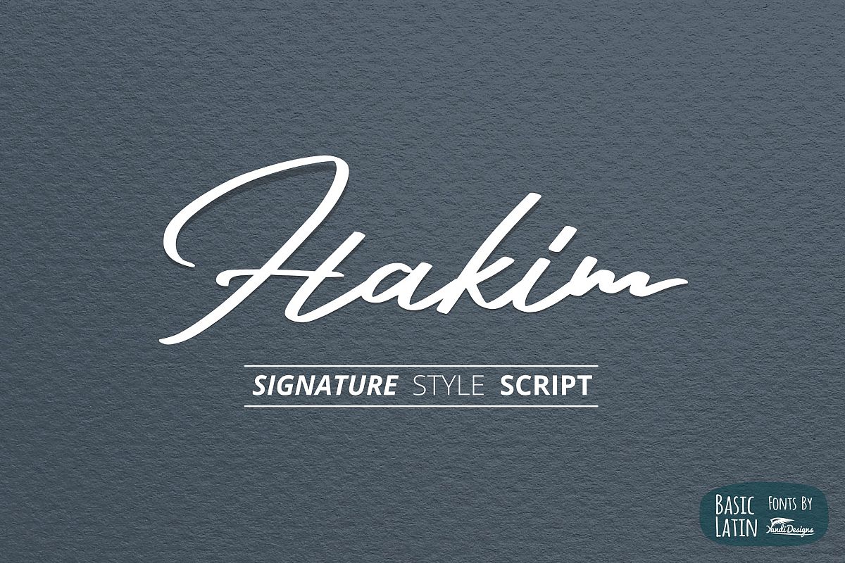 Hakim Signature Font example image