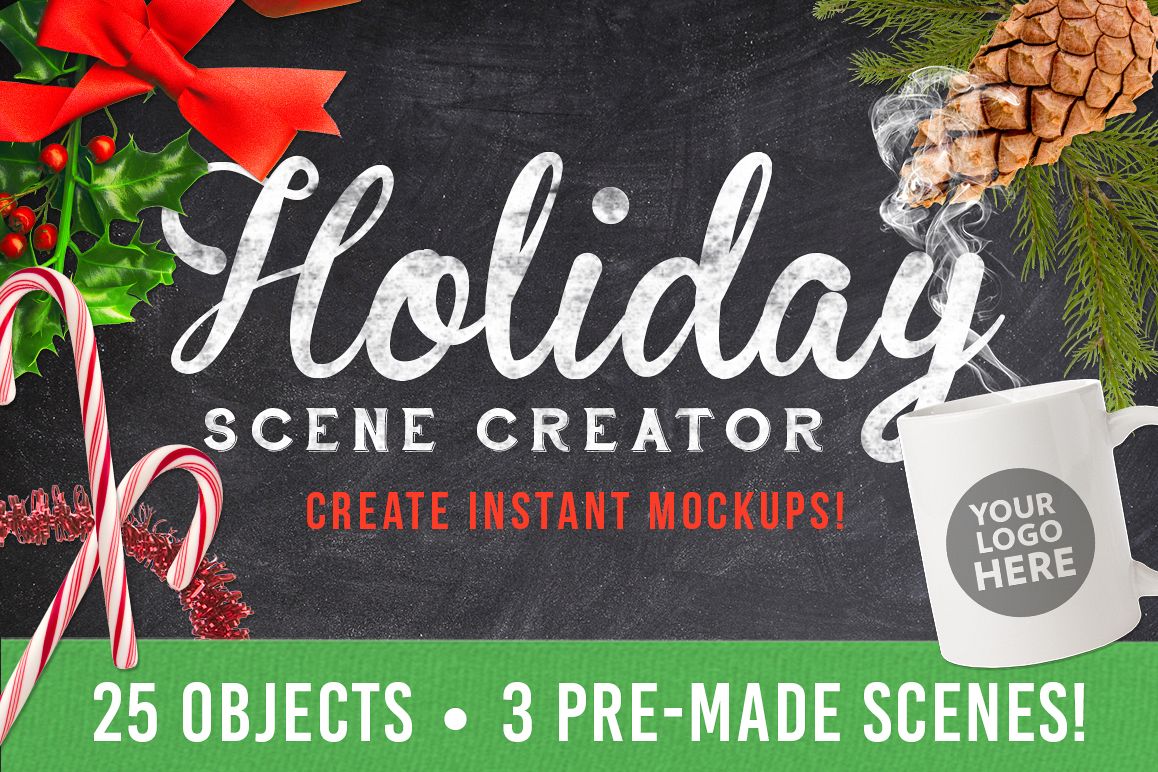 Christmas Holiday Mockup Scene Creator example image