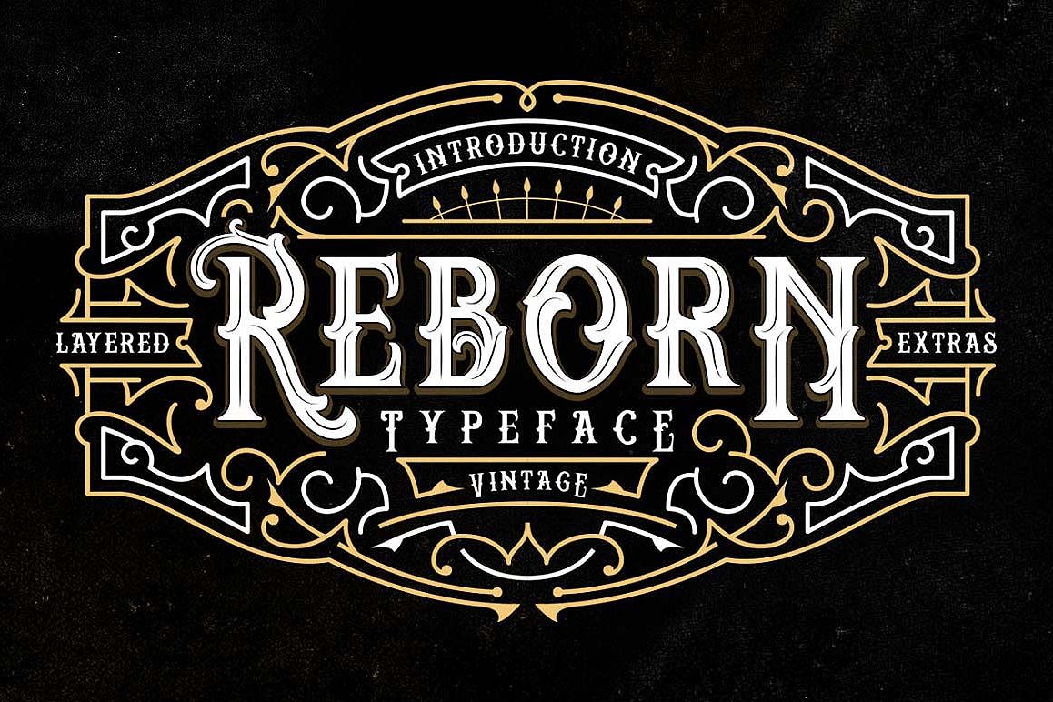 Reborn Layered Typeface + Extras example image