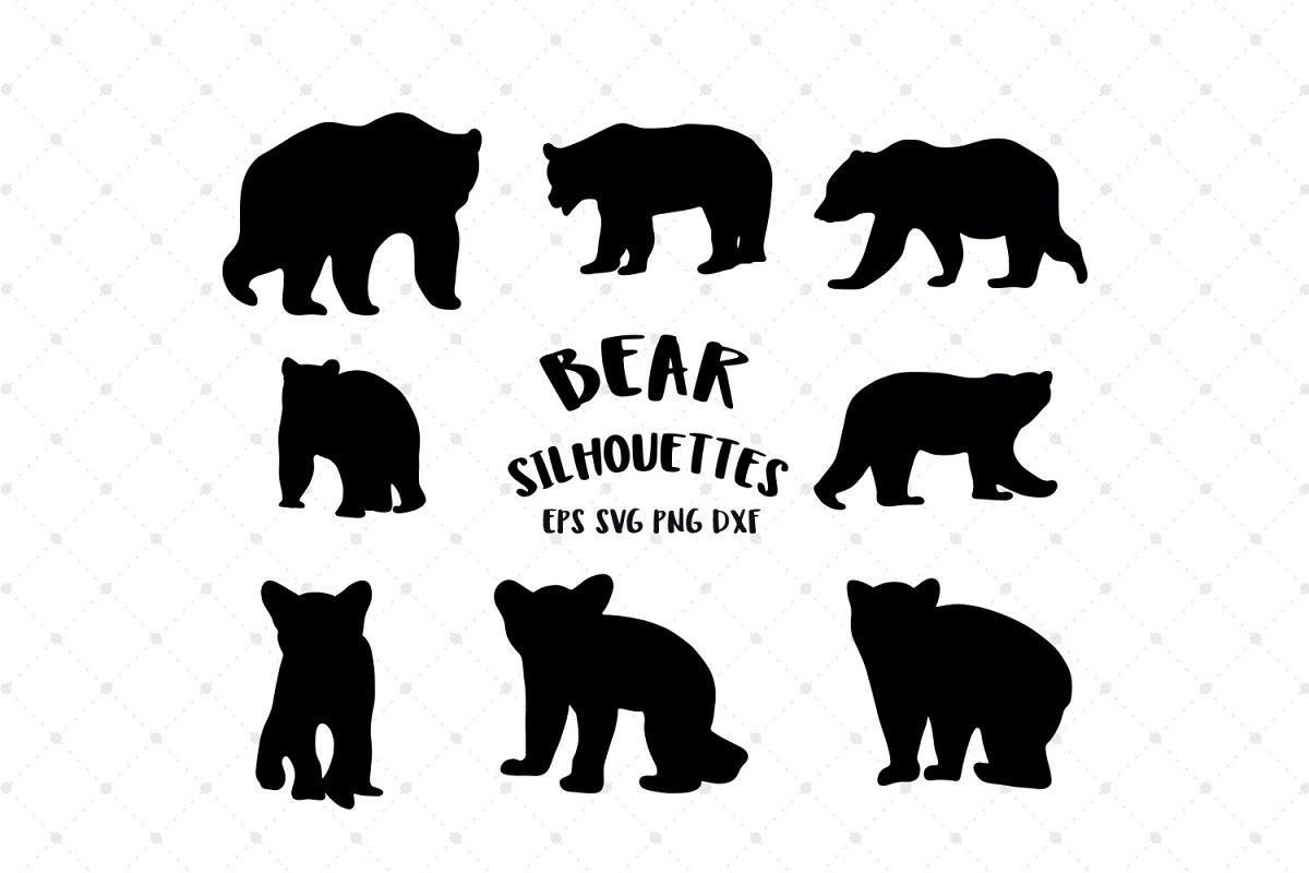 Bear Silhouettes SVG Cut Files by SVGCu | Design Bundles