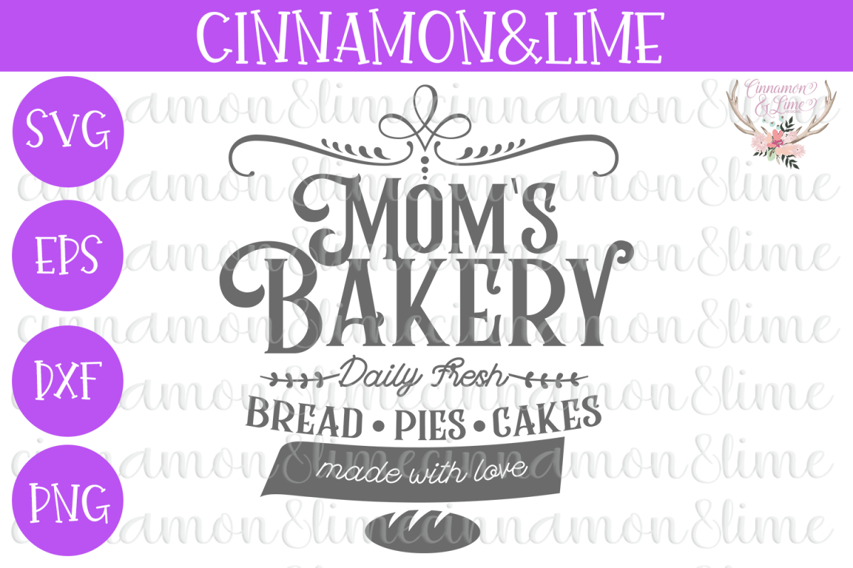 Mom's Bakery Vintage Sign SVG example image