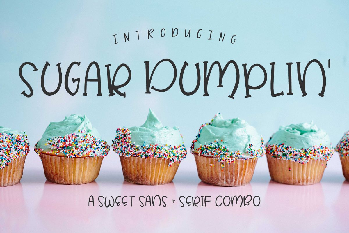 Sugar Dumplin' Sans & Serif Font Duo example image