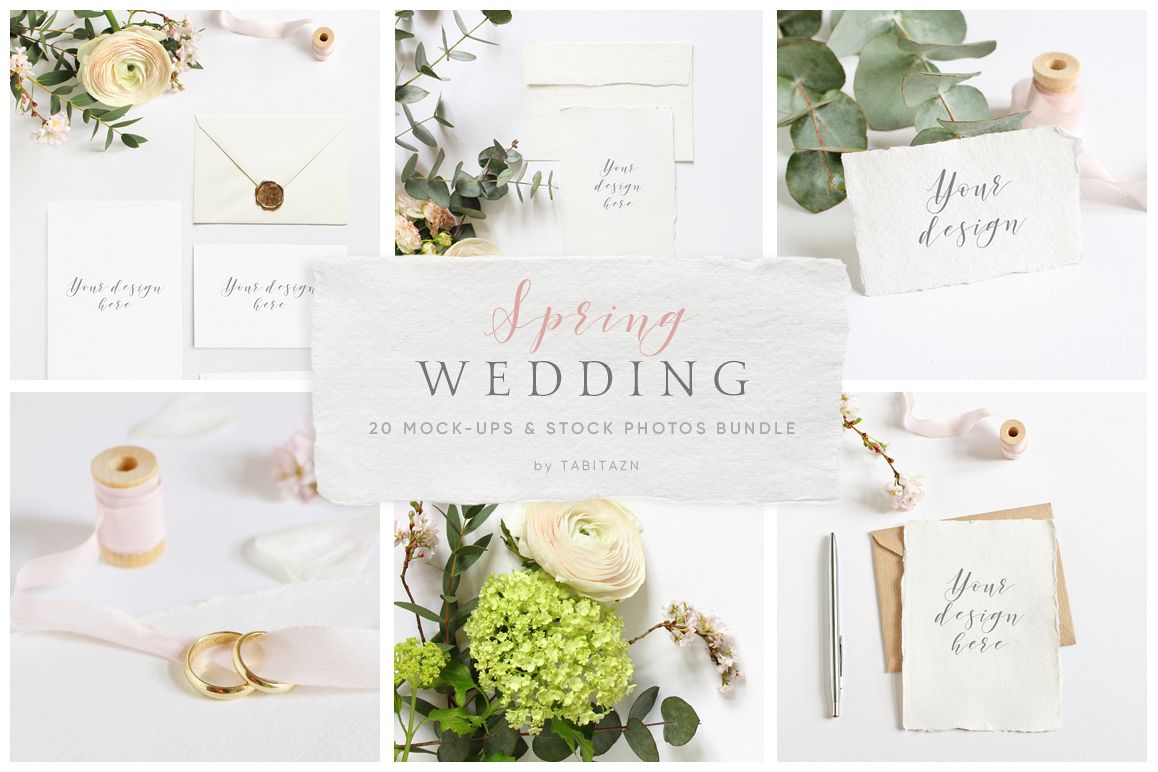 Spring Wedding mockups & stock photo bundle example image