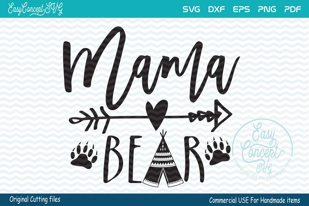 Mama bear svg cut file, SVG - DXF - PNG | Design Bundles