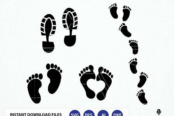 Human Footprints. Shoe prints Svg. Baby | Design Bundles