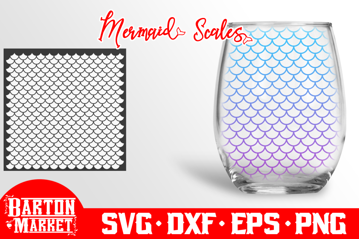 Mermaid Scales SVG DXF EPSPNG example image