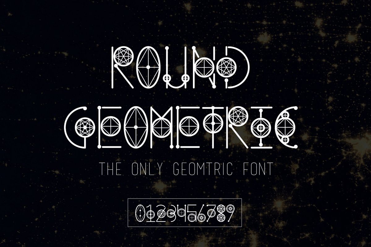 Round Geometric Font example image
