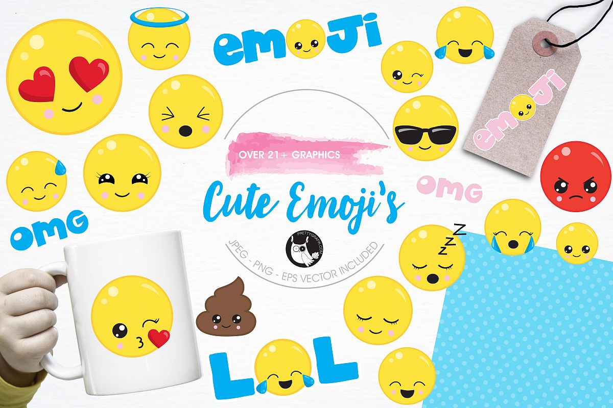 Cute emoji graphics and illustrations example image