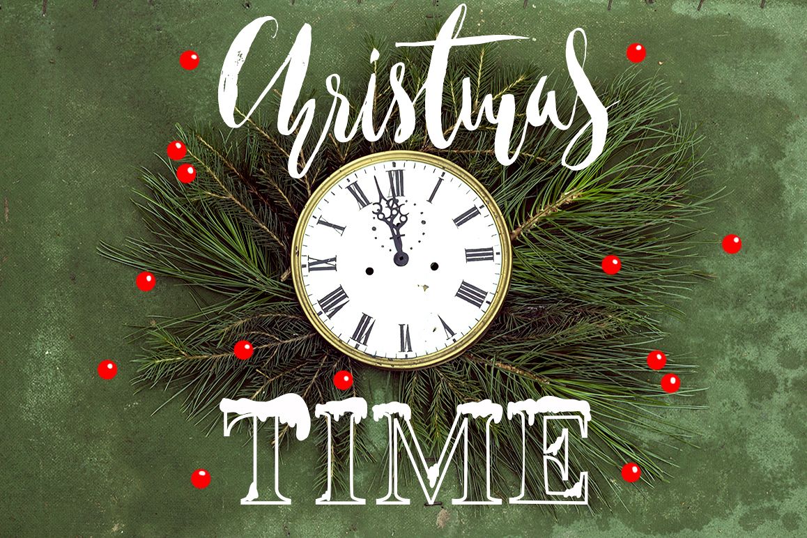Christmas snowy display font example image