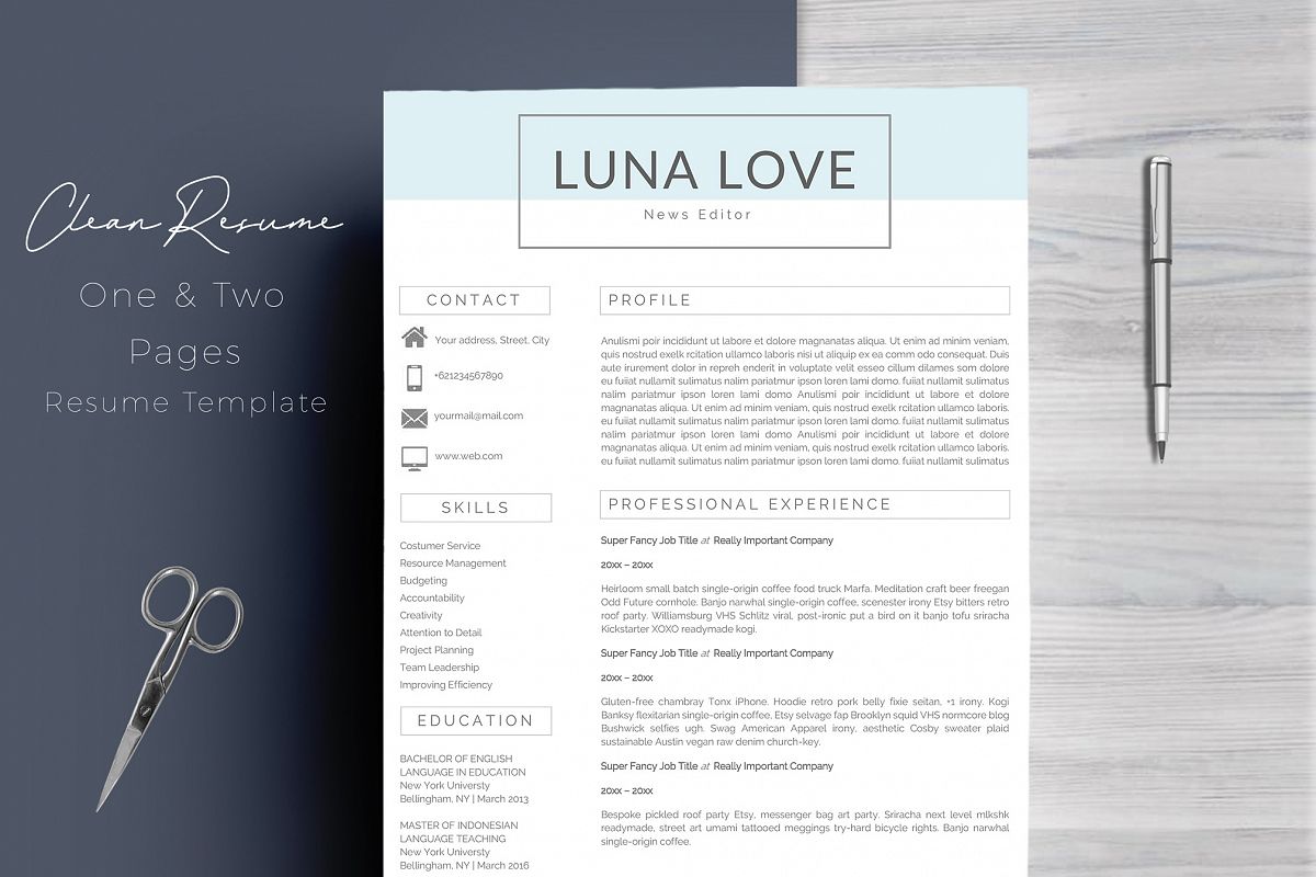 pages resume template