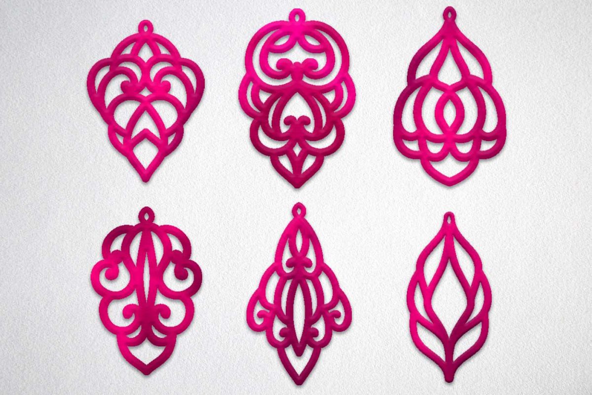 Download leather earring template svg, oriental | Design Bundles