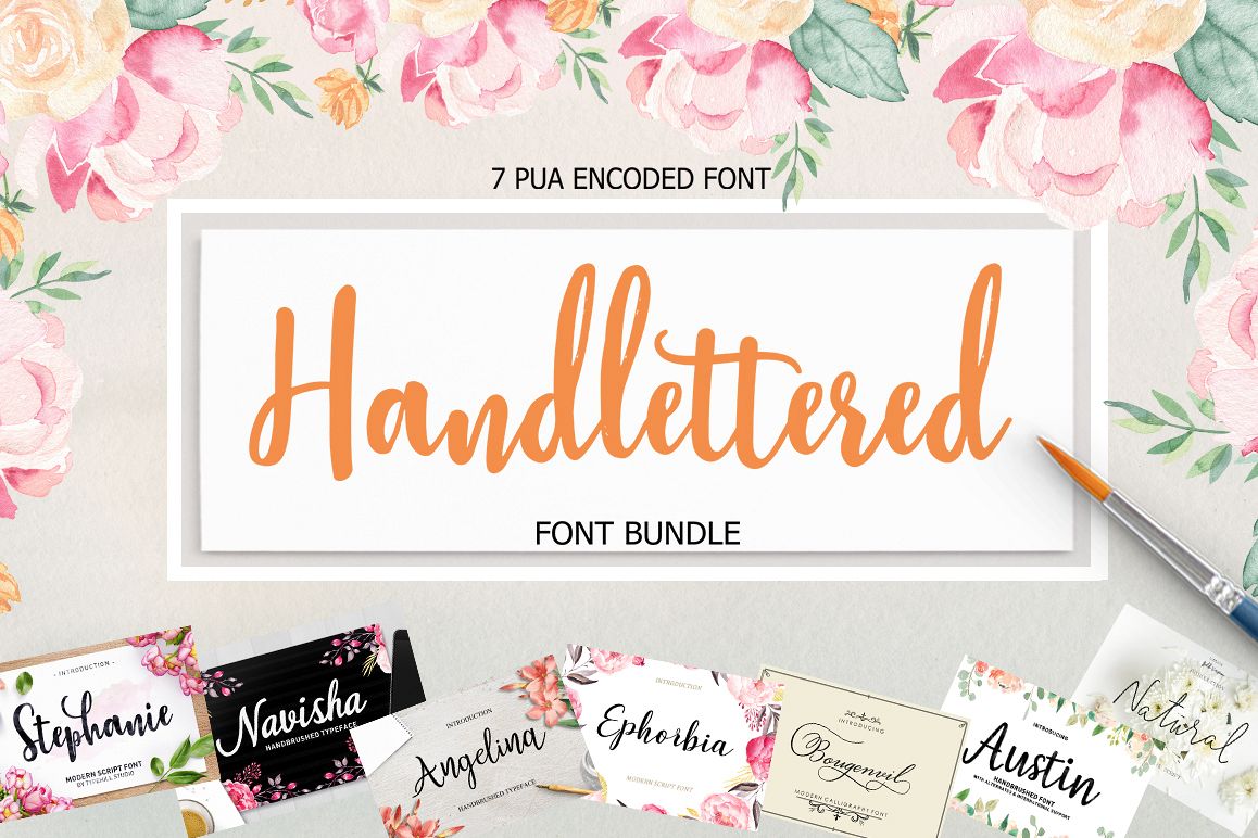 Handlettered Font Bundle example image