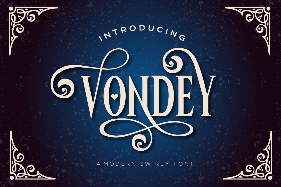 Vondey - Holiday font & ornaments example image