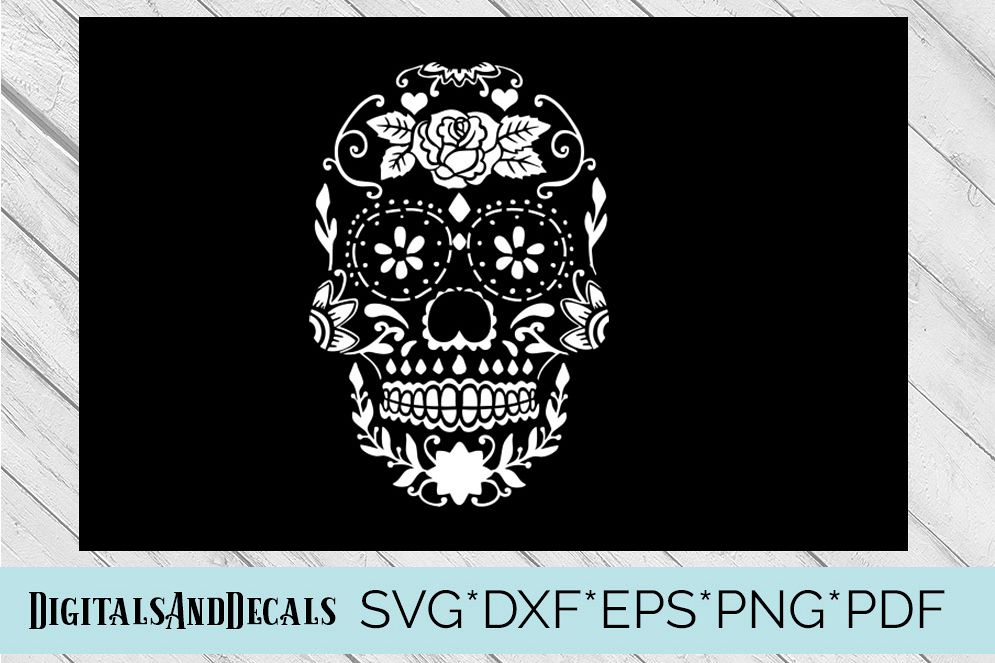 Sugar Skull Stencil SVG Cutting File | Design Bundles