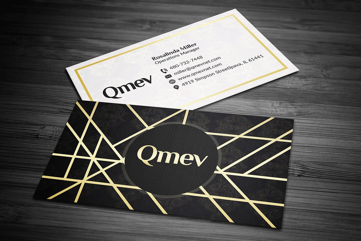 Gold and Black Business Card 2 example image