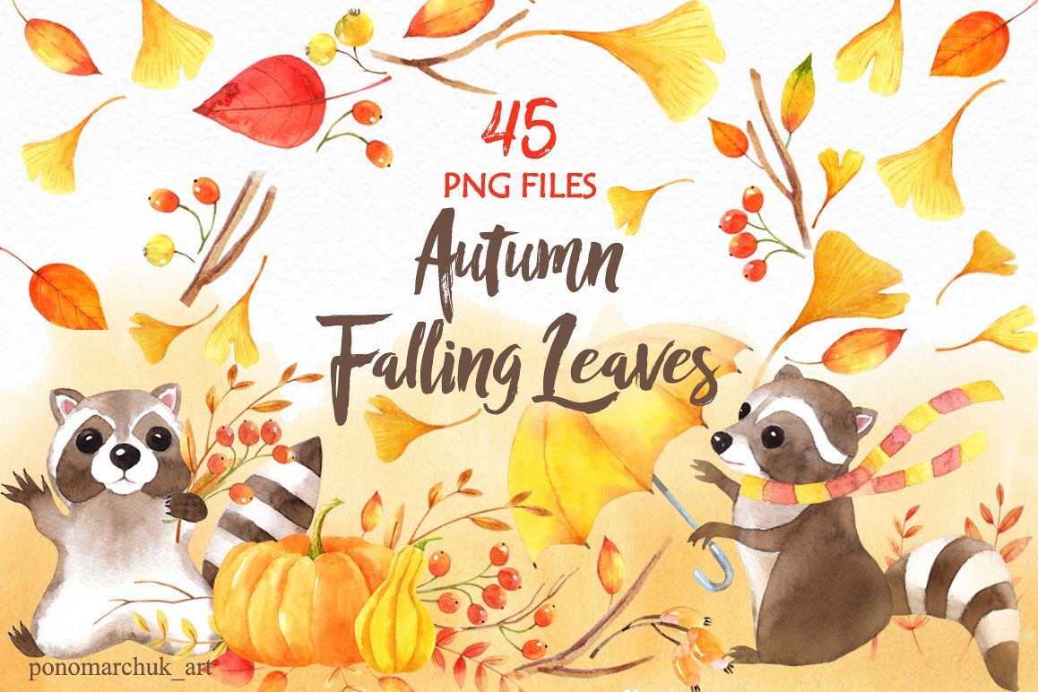 Autumn falling leaves example image