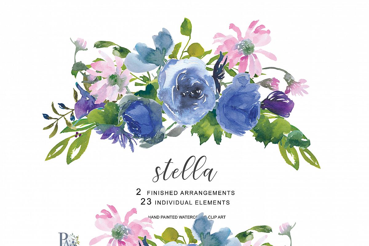 Download Hand Painted Watercolor Wedding Flowers | Design Bundles