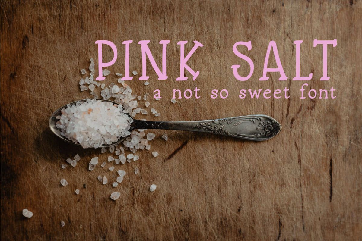 Pink Salt A Not So Sweet Font example image
