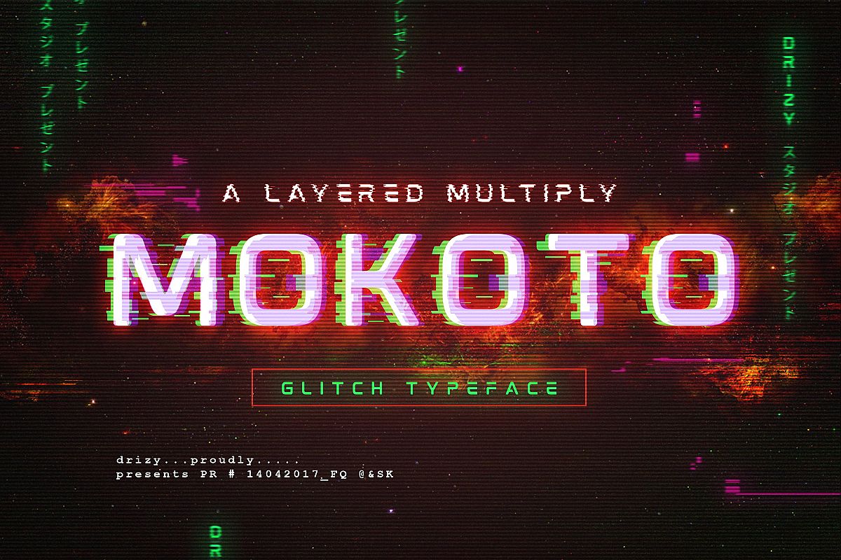 Mokoto Glitch Typeface example image