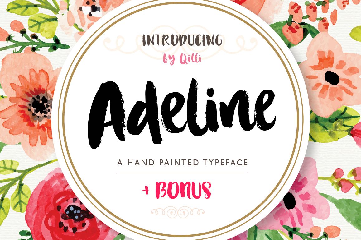 Adeline Typeface - Brush Script example image