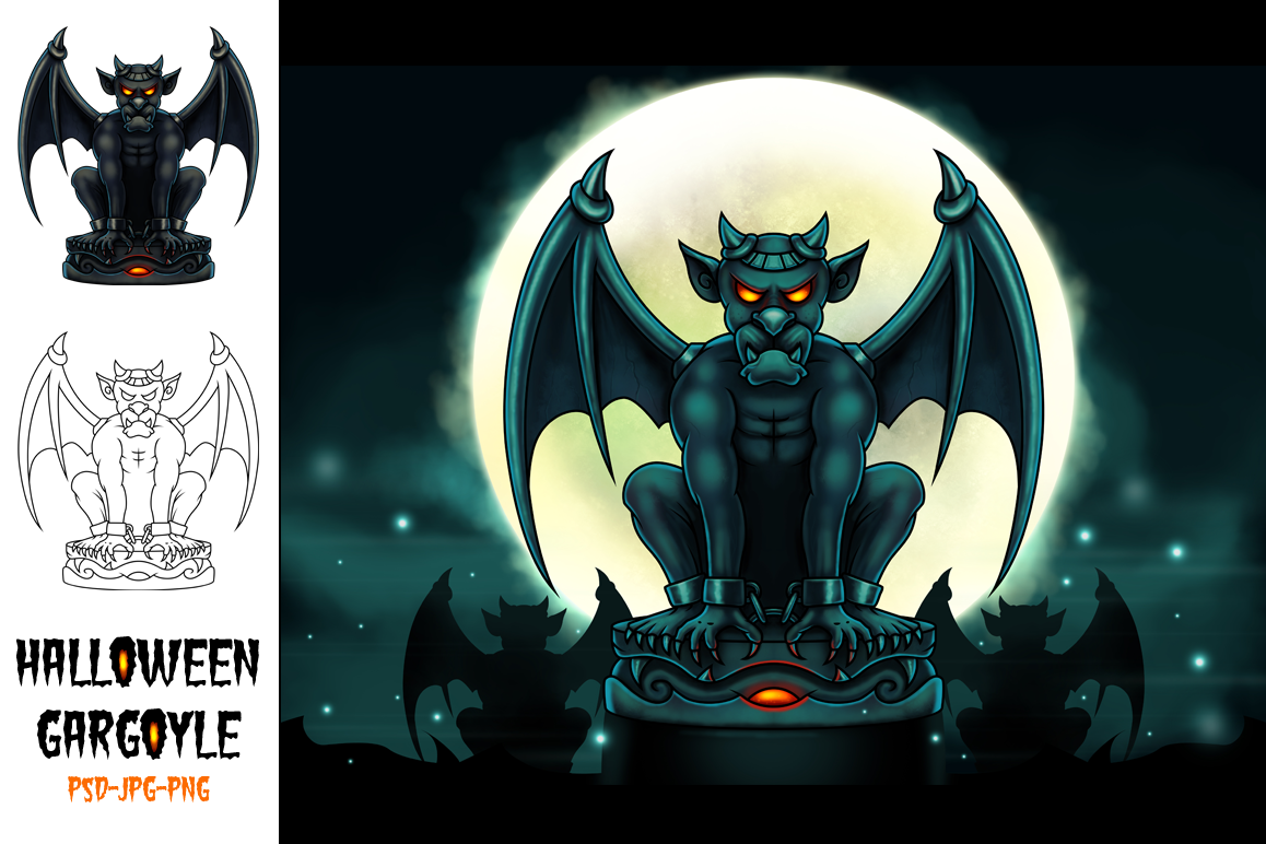 Halloween Gargoyle Illustration - Digital Painting example image