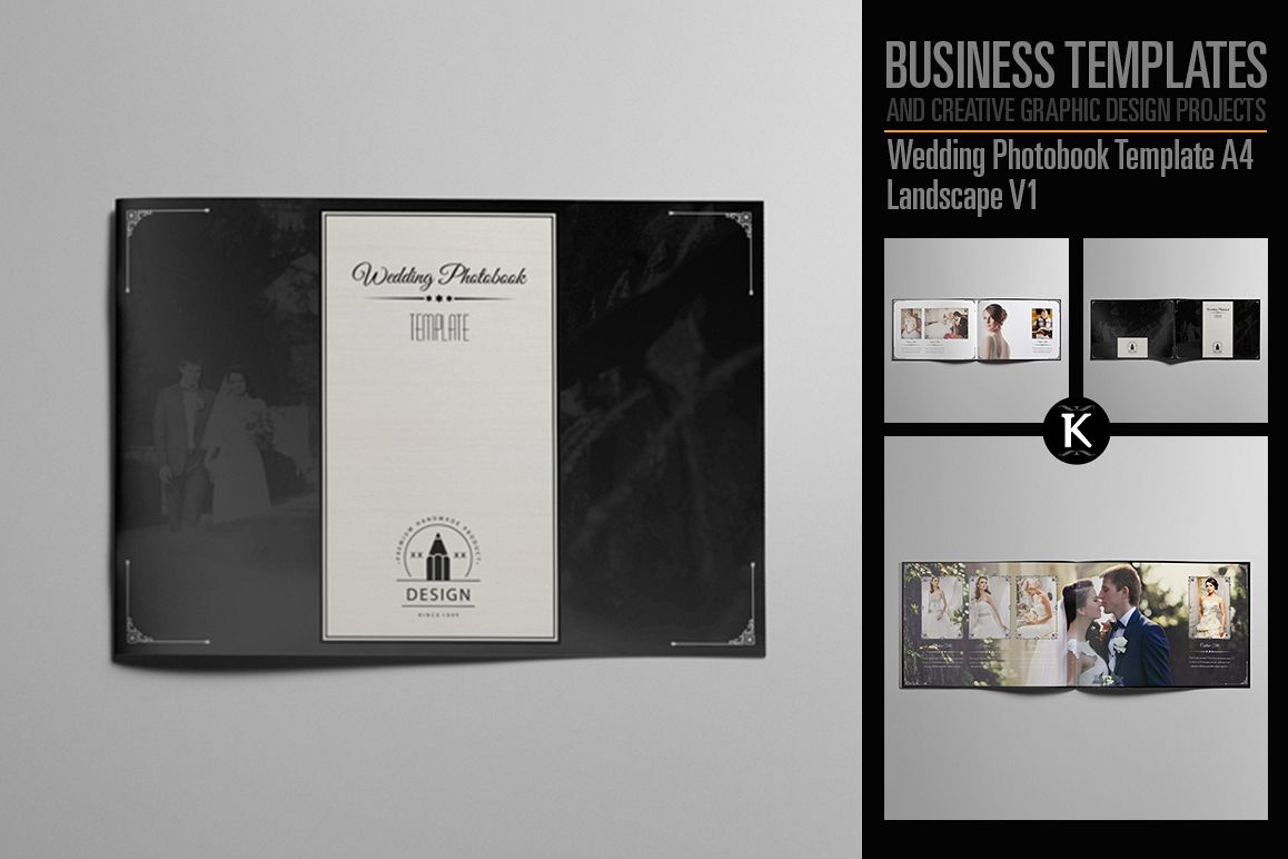 Wedding Photobook Template A4 Landscape V1 example image