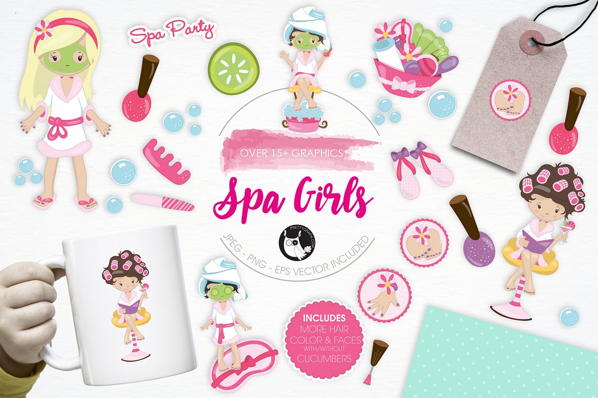 Spa Girls graphics and illustrations example image