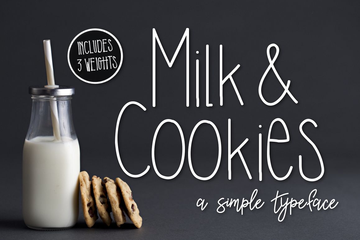 Milk & Cookies a Simple Typeface example image