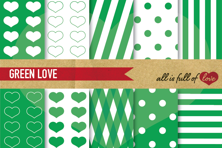 Green Digital Paper, Green Background Patterns example image